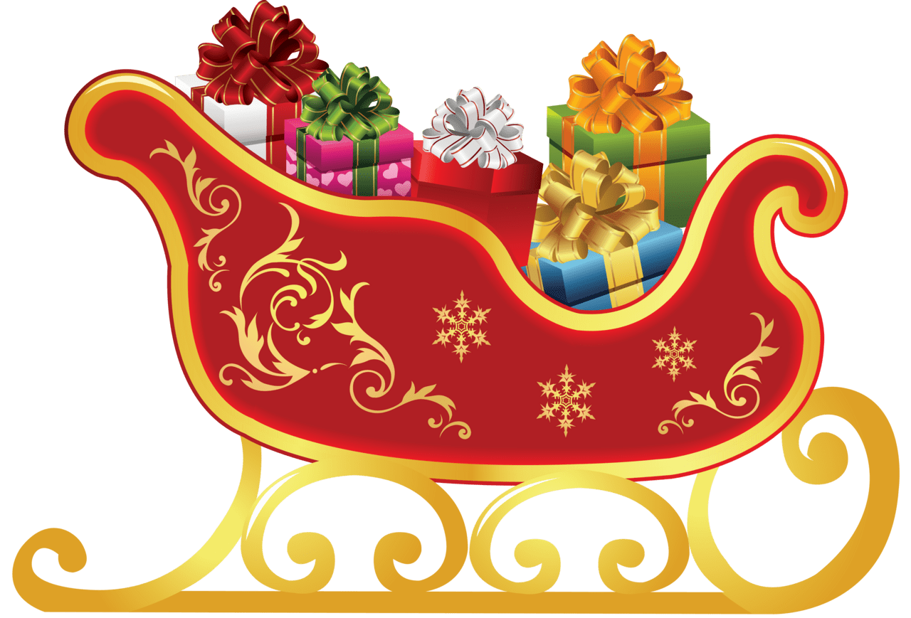 Santa sleigh image size clipart 2