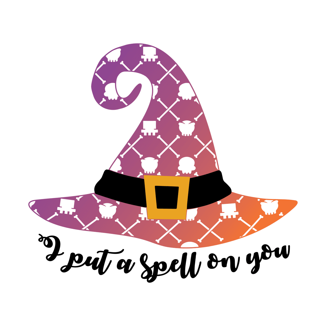 Hocus pocus witch hat put spell you clipart vector