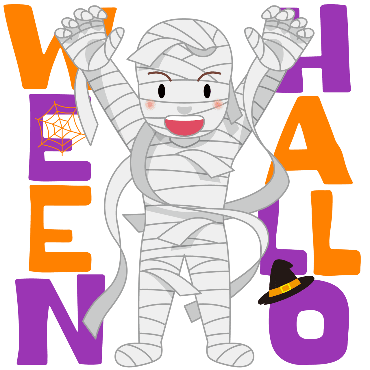 Mummy man halloween ok clipart image