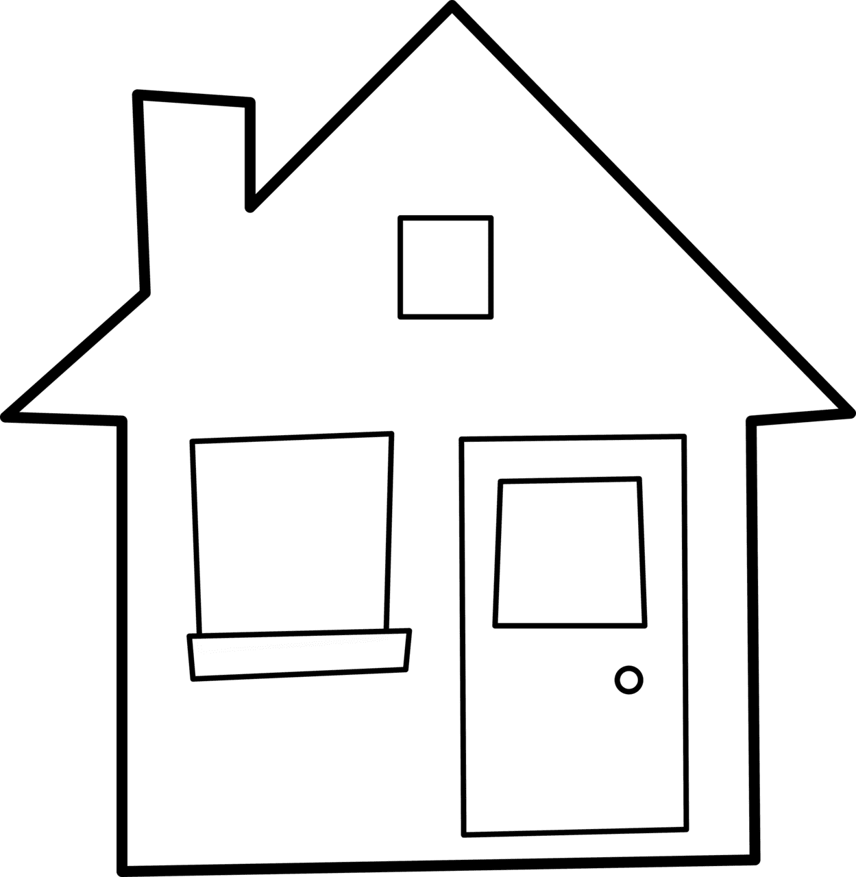 House black and white hd outline clipart image