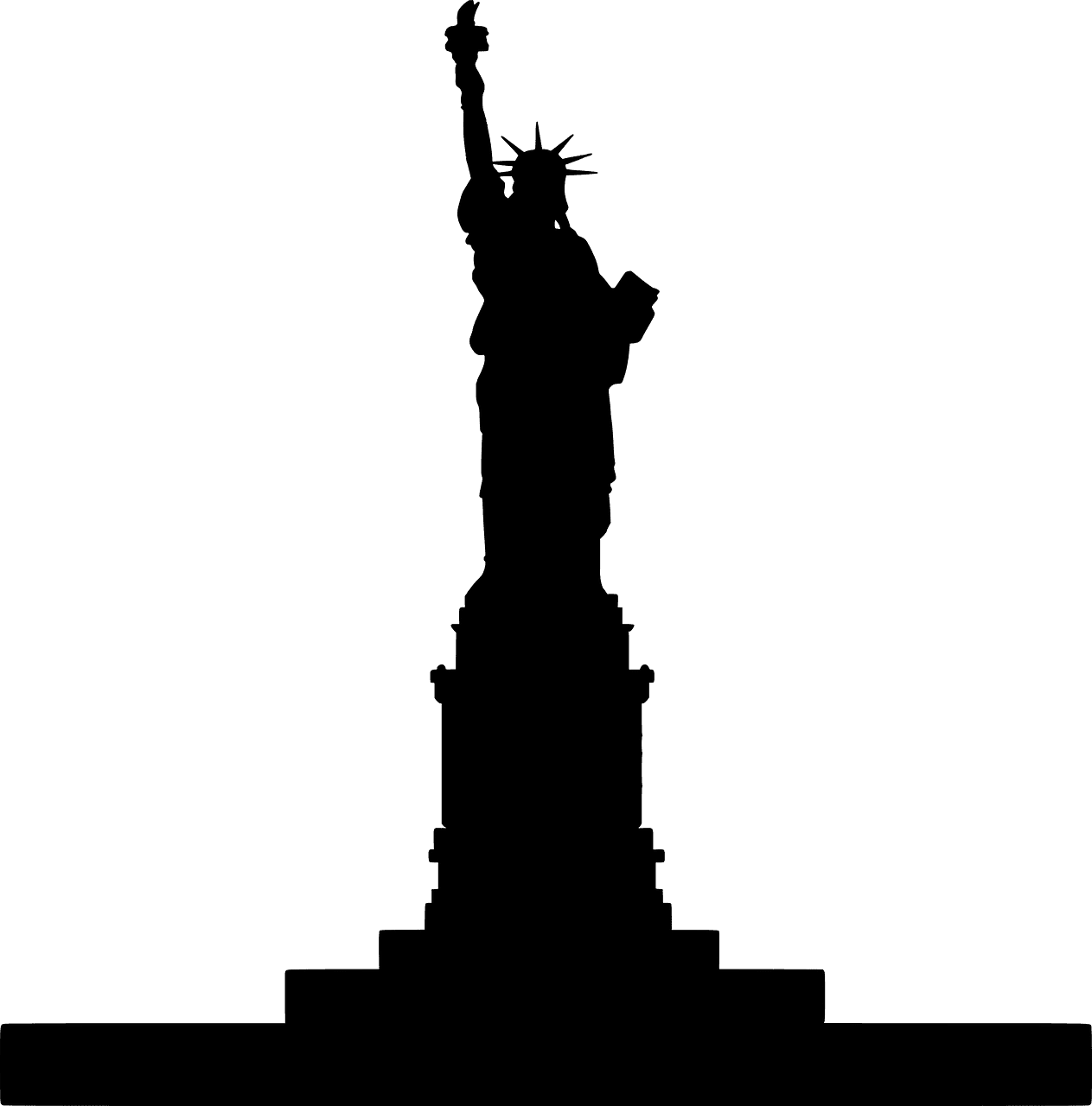 Statue of liberty vector silhouettes clipart