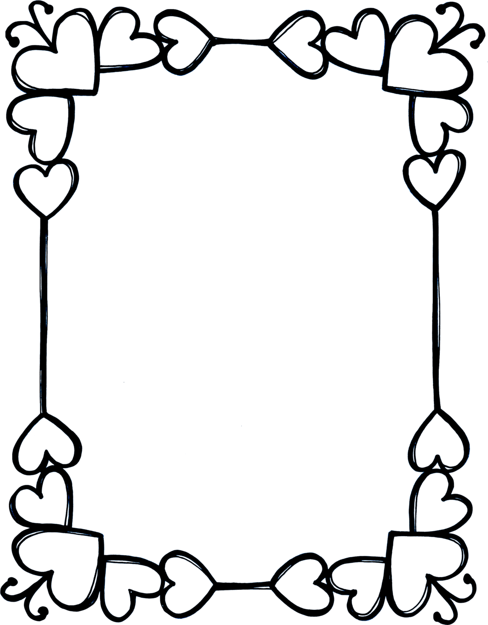 Heart outline crealo tu chart paper border design clipart full size clip art