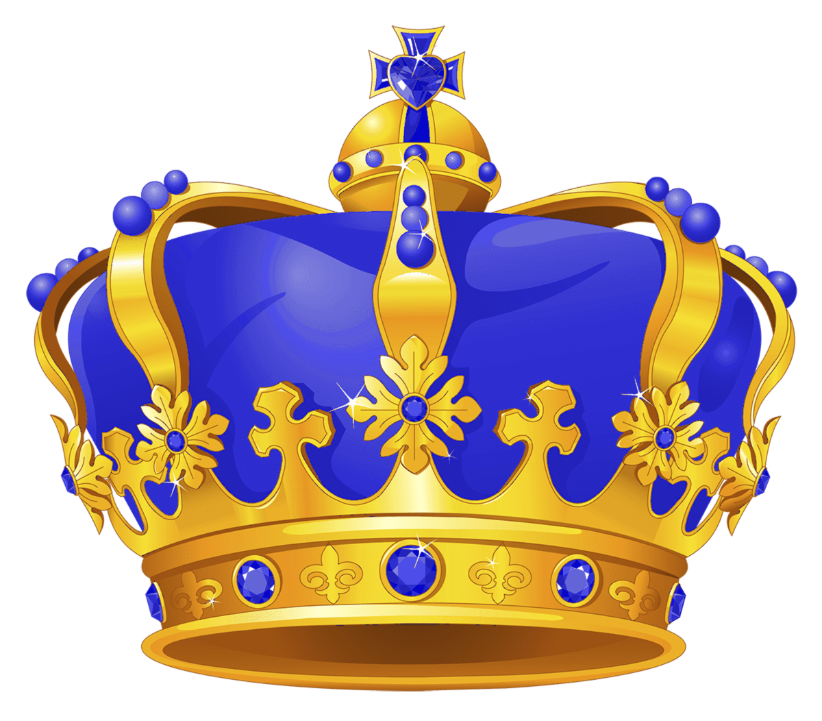 Princess crown coroa azul dourada imagens clipart