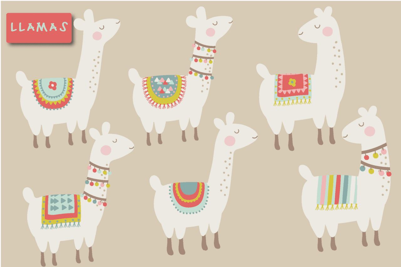 Llama pattern clipart image