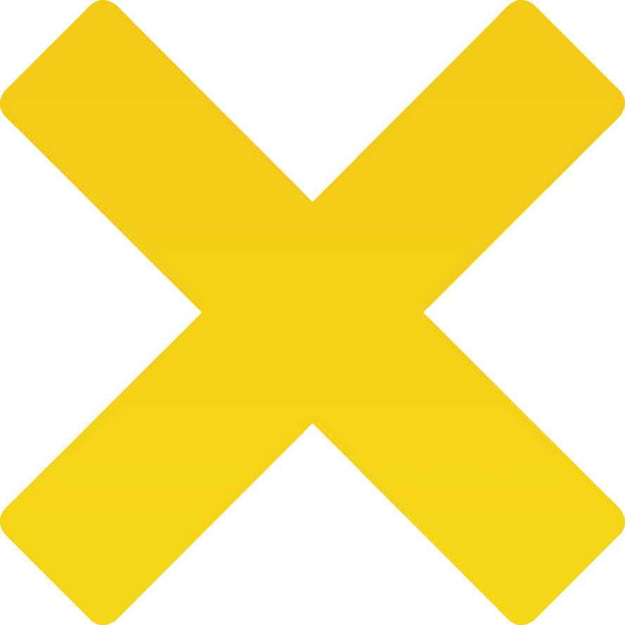 Minimalist mark clipart medium size yellow cross image with no background