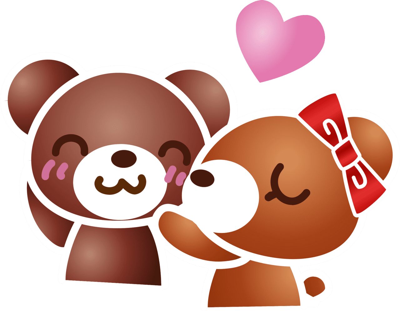 Bear couple is kiss ing vector clipart images