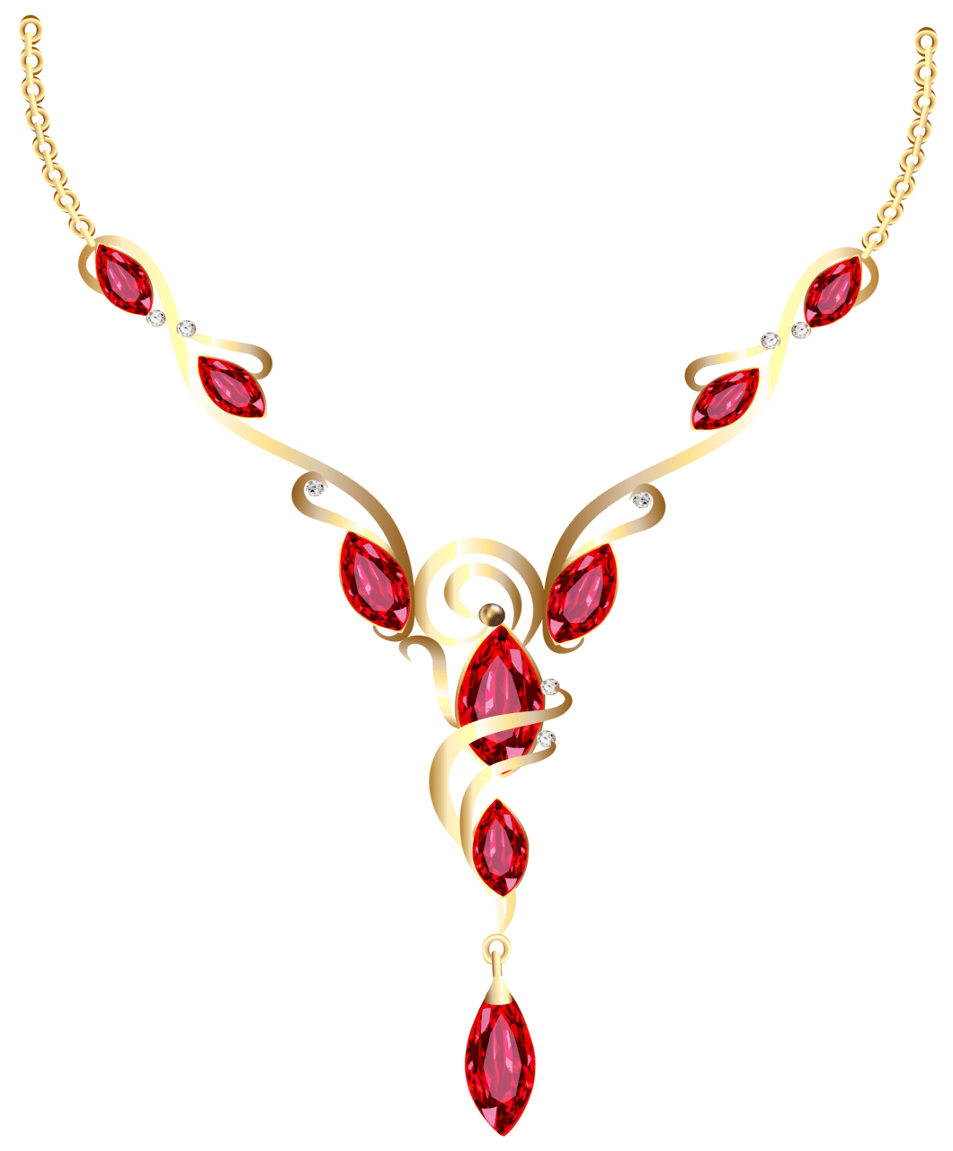 Jewelry gold diamond necklace clipart picture