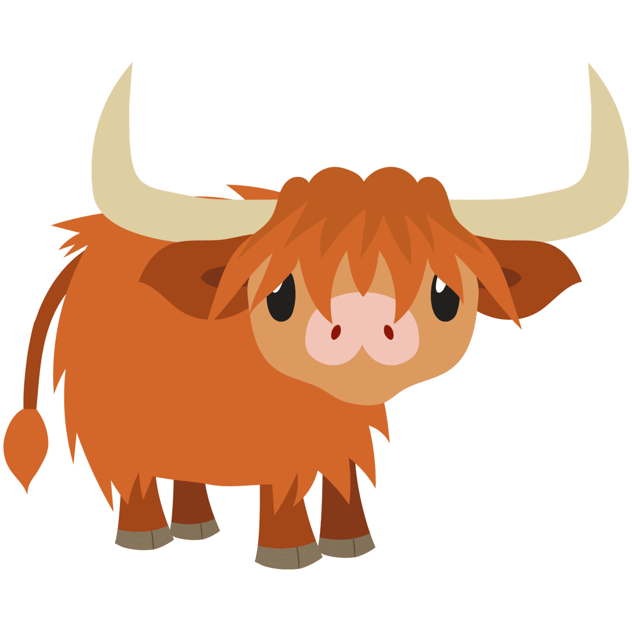 Highland cow pin page clipart transparent 2