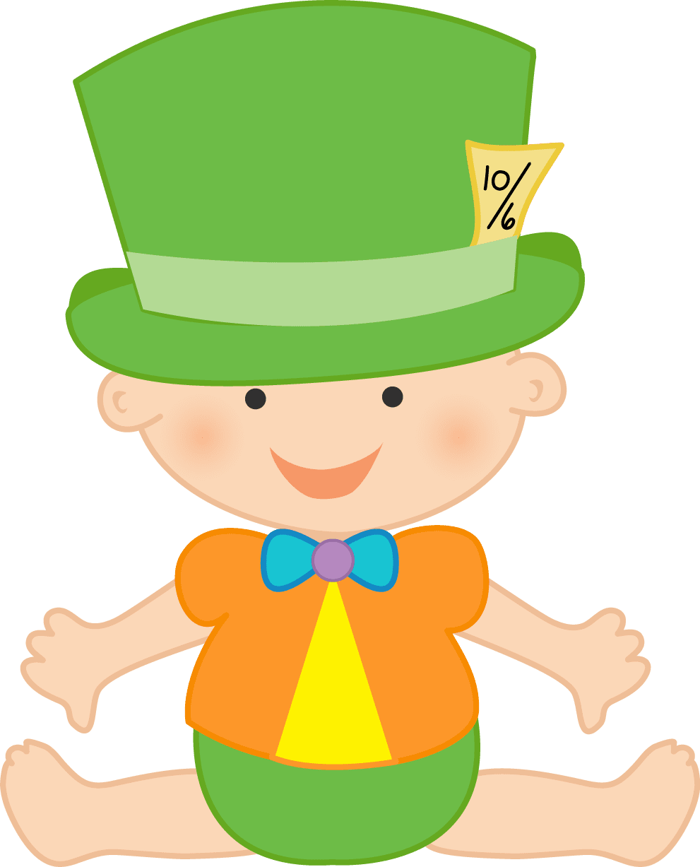 Top hat alice no pa das maravilhas cute baby clipart transparent