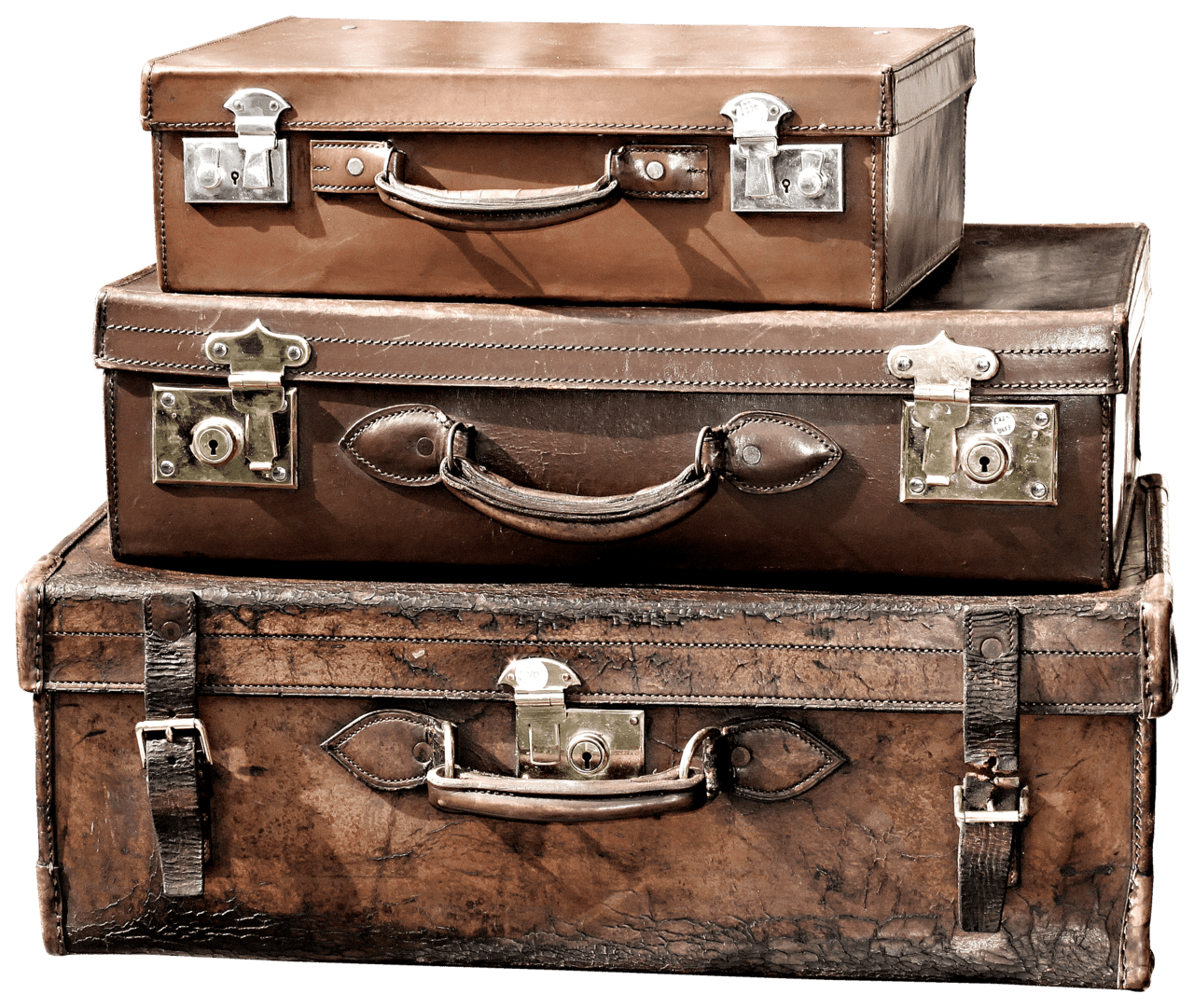 Vintage luggage stack three suitcases stacked clipart logo