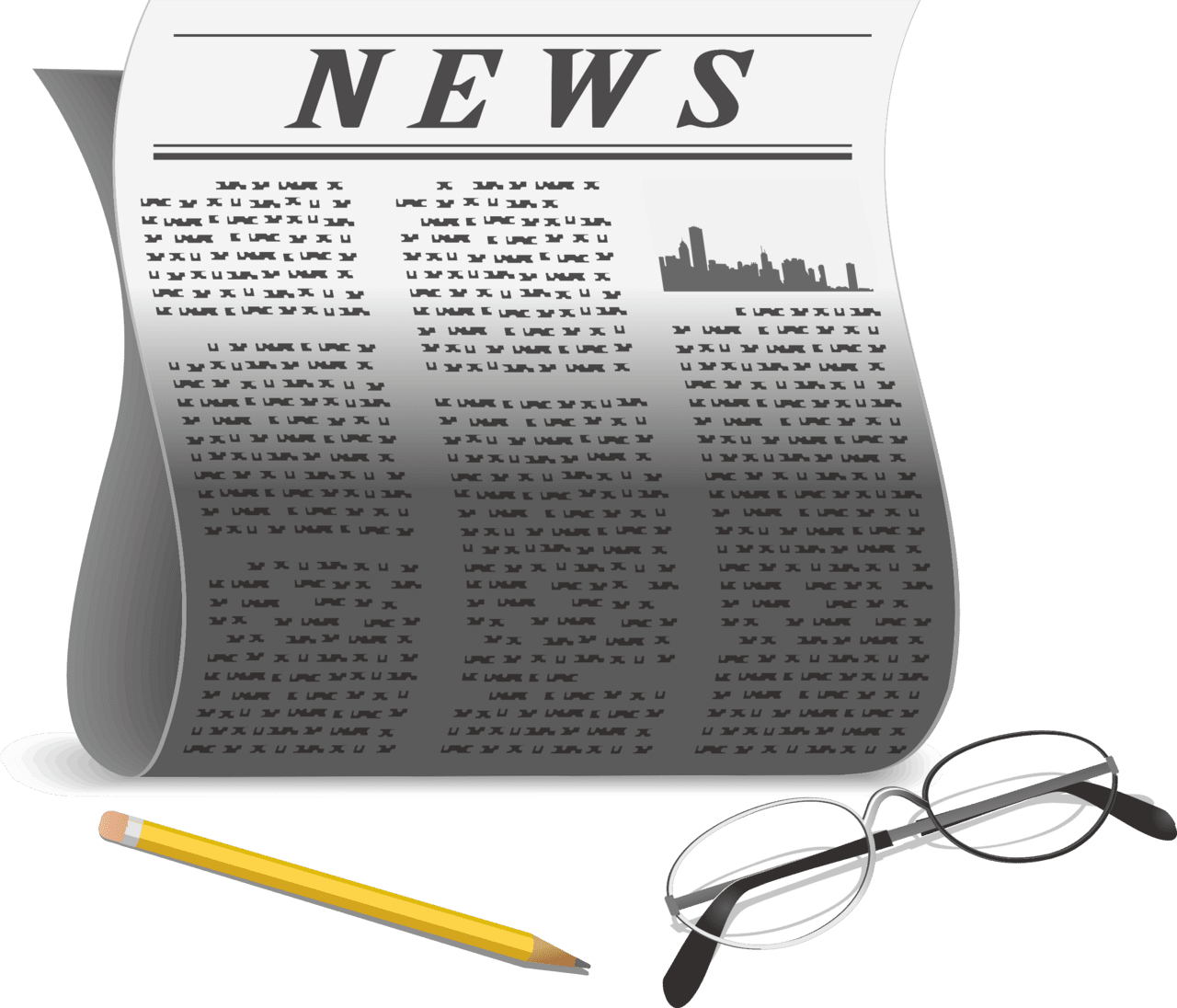 News paper pencil and glasses vector clipart images