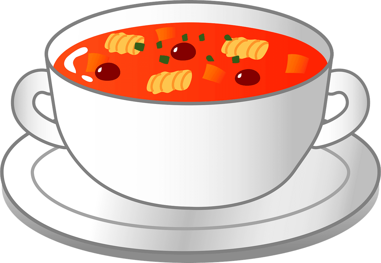 Minestrone soup vector clipart images