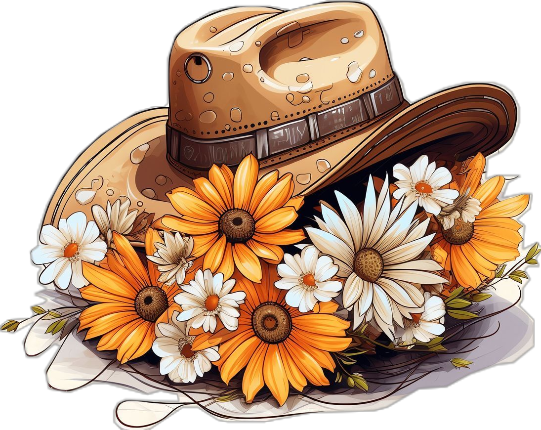 Western hat pin page clipart logo 2