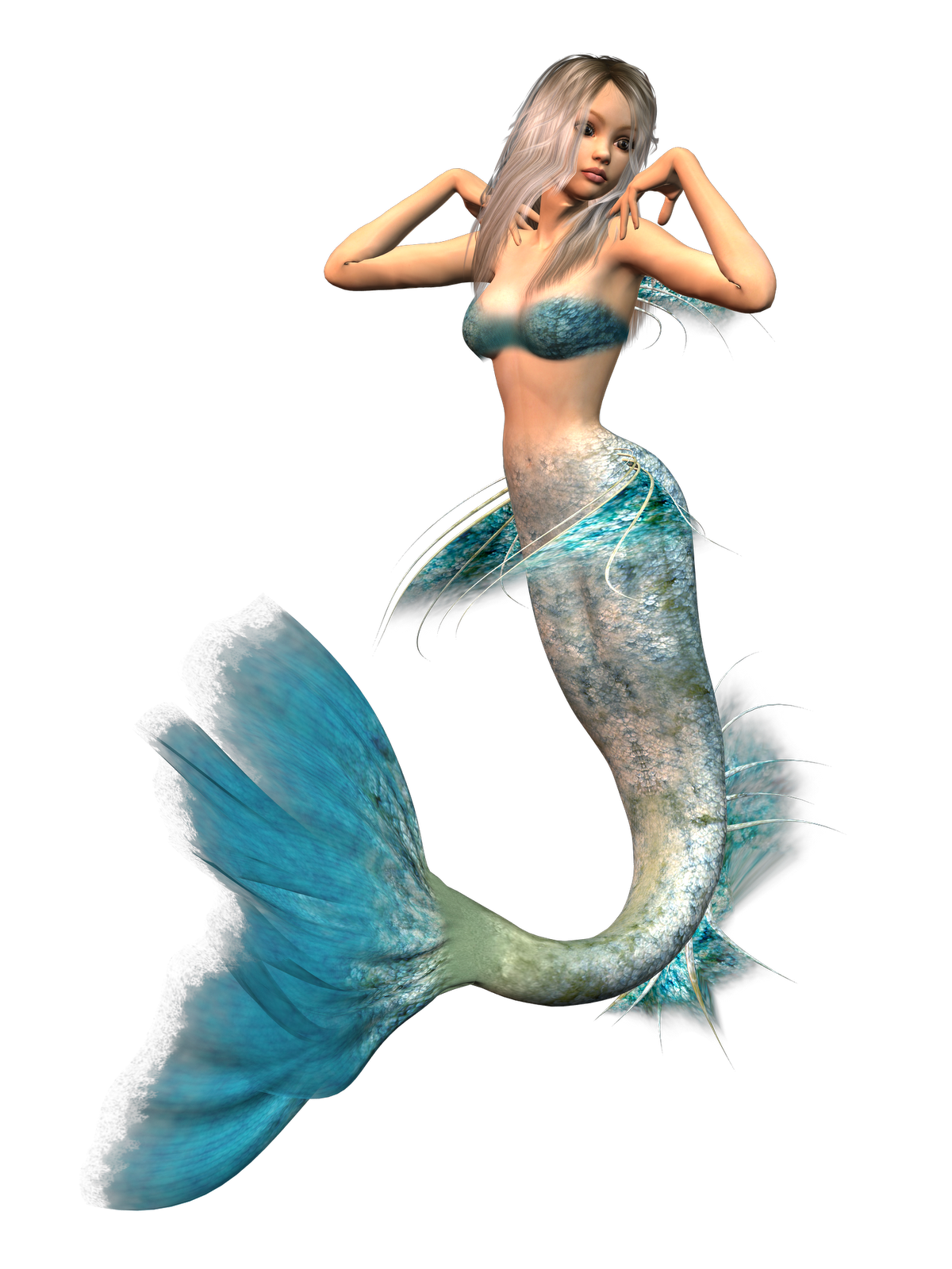 Mermaid tail pin page clipart logo 2