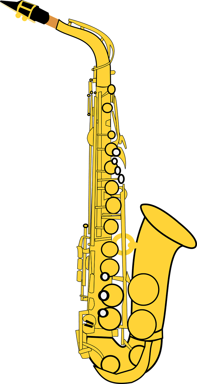 Alto saxophone vector art graphics clipart
