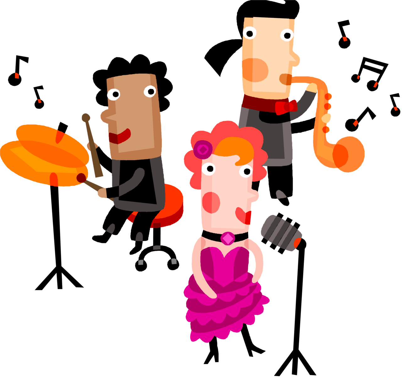 Singing music clipart free