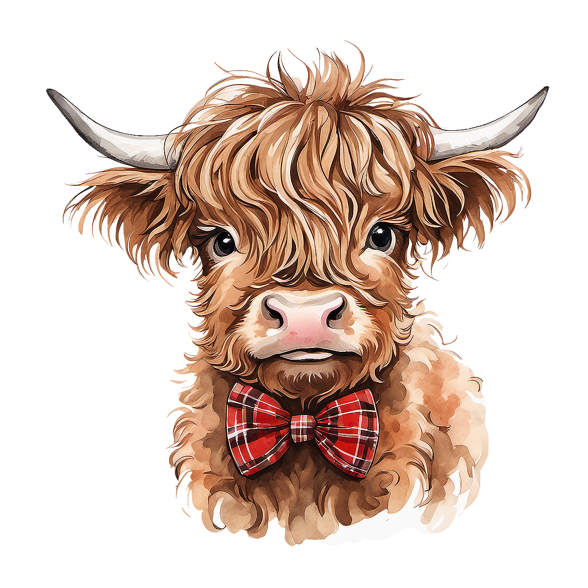 Highland cow pin page clipart image