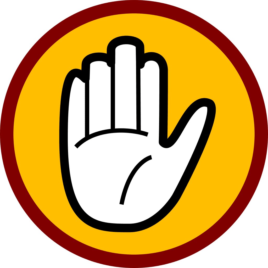 Stop hand caution clipart large size image