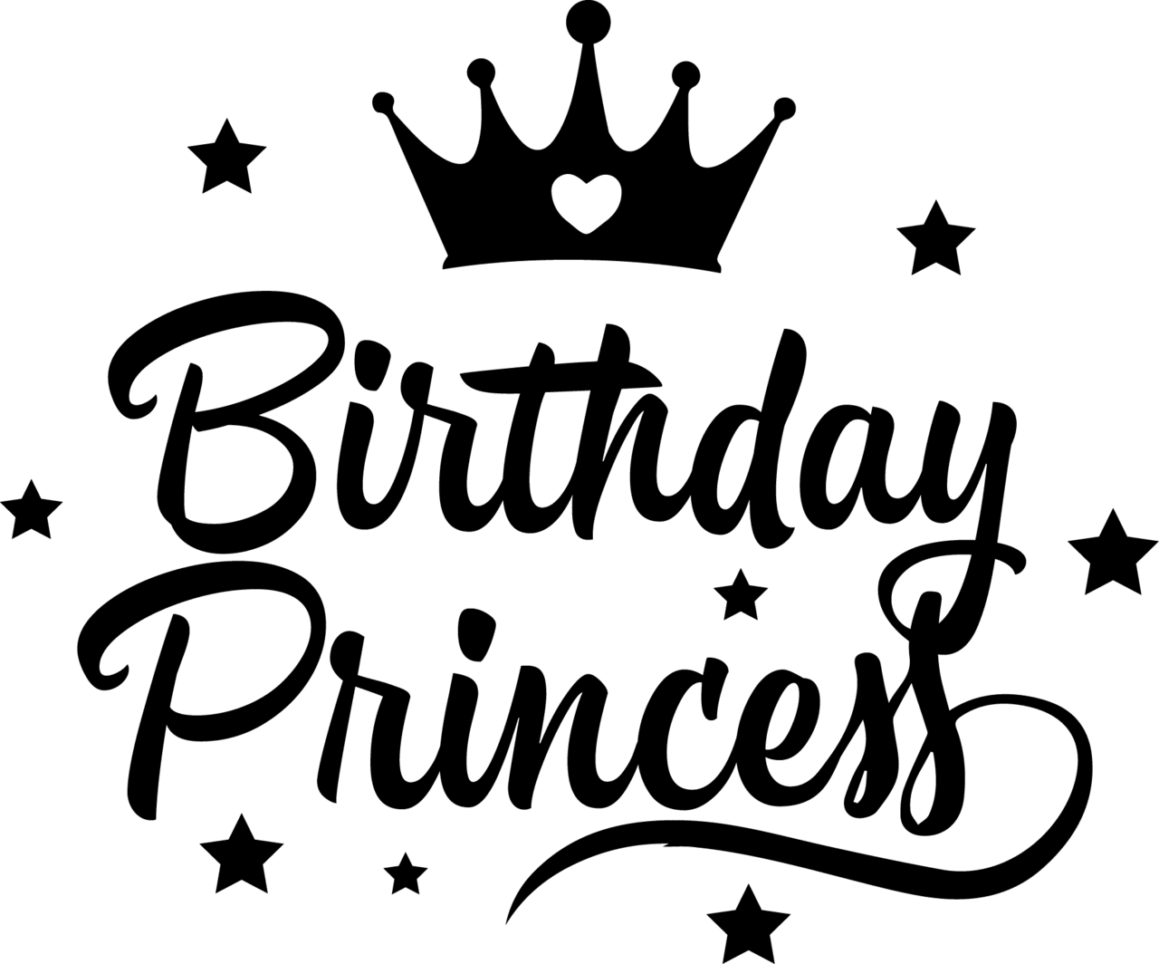 Birthday princess crown sticker clipart image