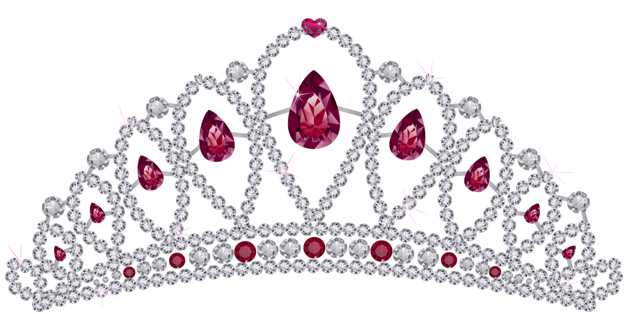 Jewelry diamond tiara with rubies clipart vector