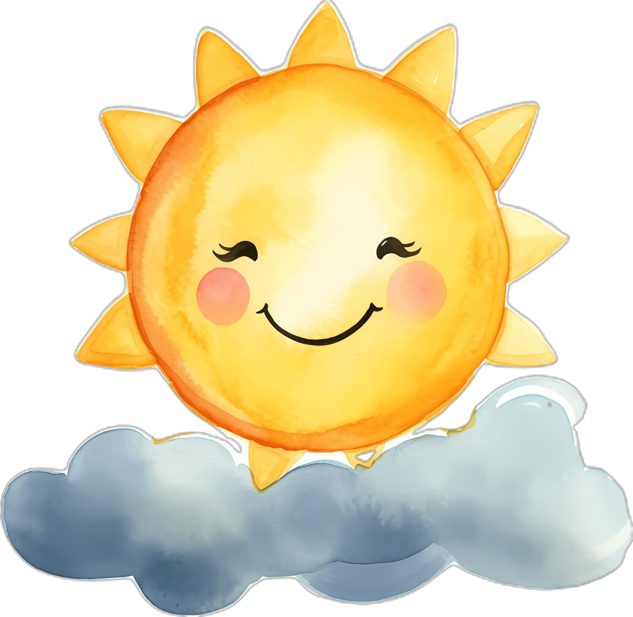 Sunlight happy sun clipart smiling suns images watercolor printable instant mercial use paper craft