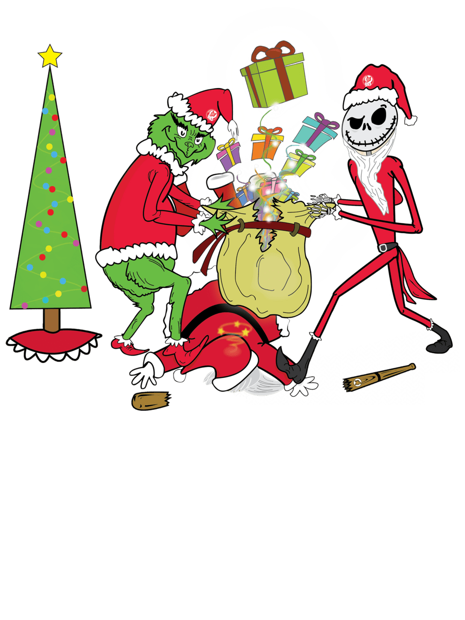 Nightmare before christmas grinch tee pine nov clipart image