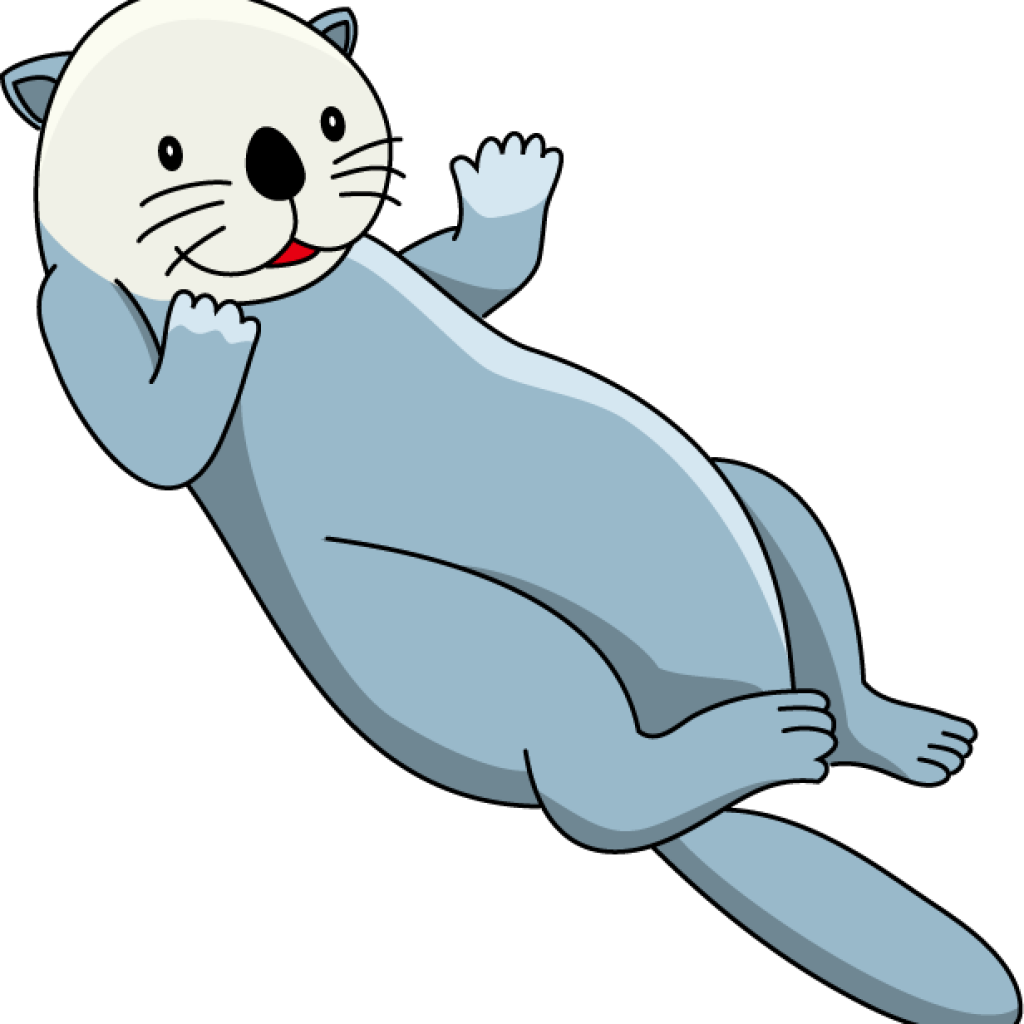 Cartoon otter waving clipart picture