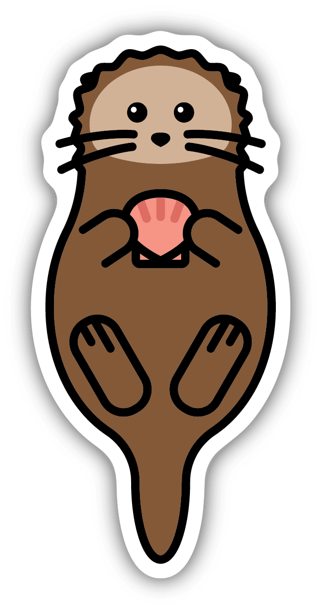 Sea otter sticker lake effect clipart transparent