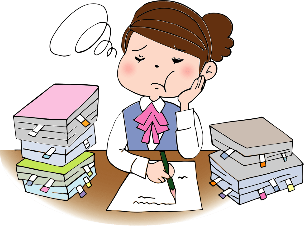 Businesswoman is stress ed vector clipart images