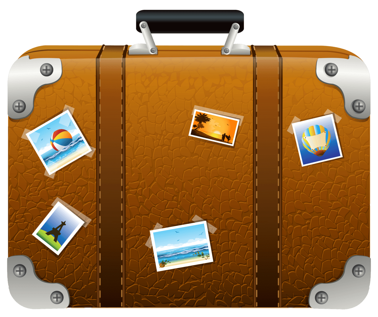 Luggage suitcase brown clipart vector 2