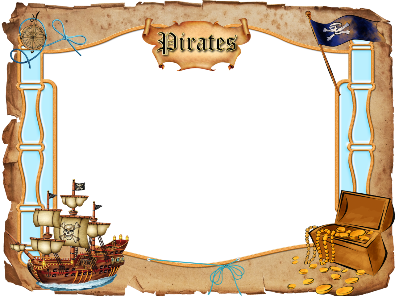 Pirate ship pin page clipart photo 3