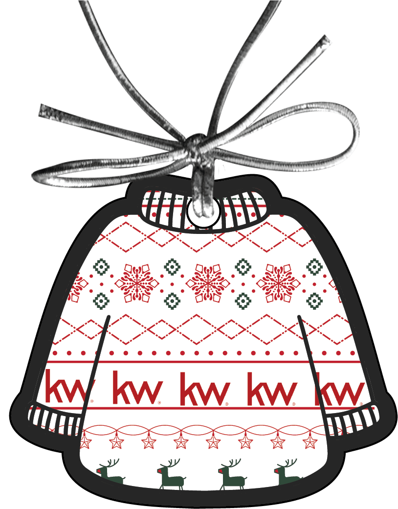 Ugly sweater ornament kw red label clipart logo