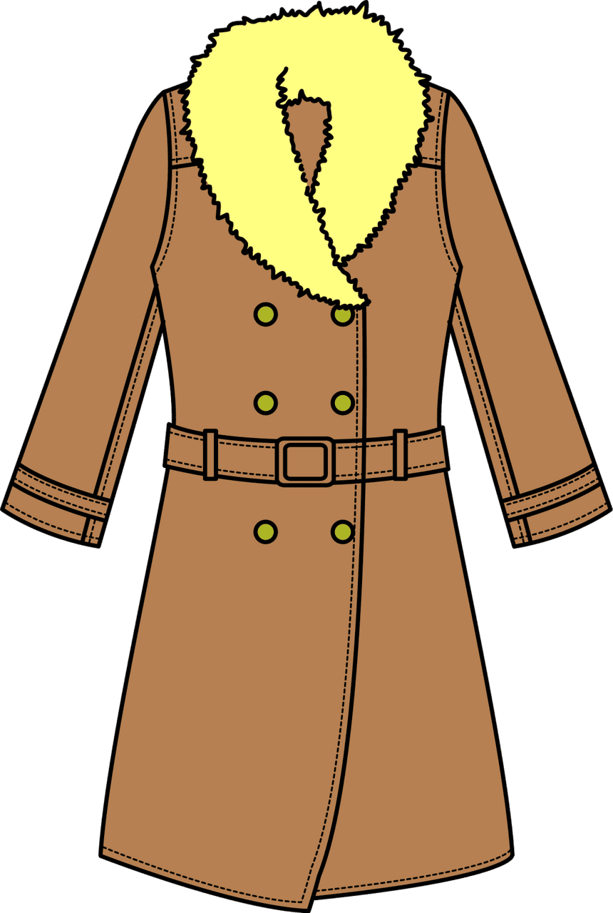 Jacket trench coat vector clipart images