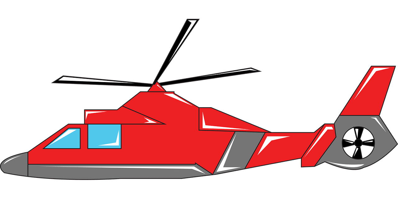 Helicopter design red vector graphic clipart