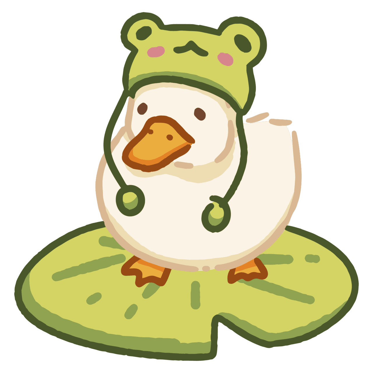 Rubber duck frog hat sticker clipart free