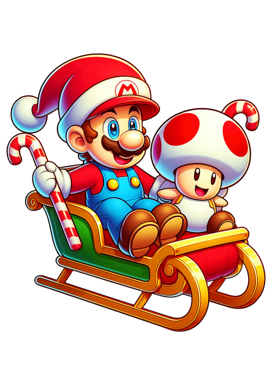 Super mario bros personagem de game decora natal fundo clipart vector