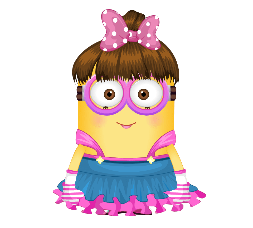 Minion menina rosa clipart transparent