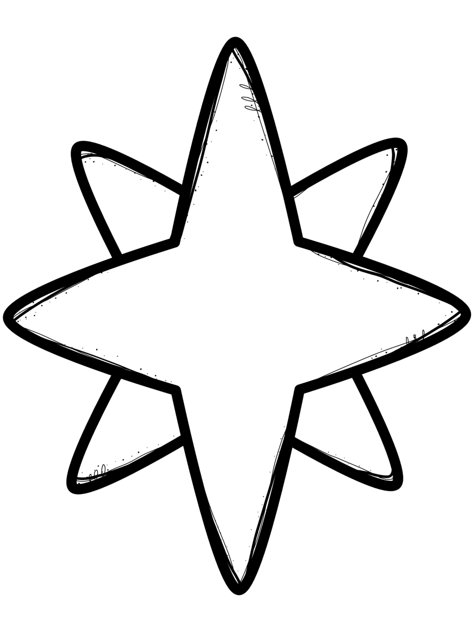 Star black and white page clipart vector