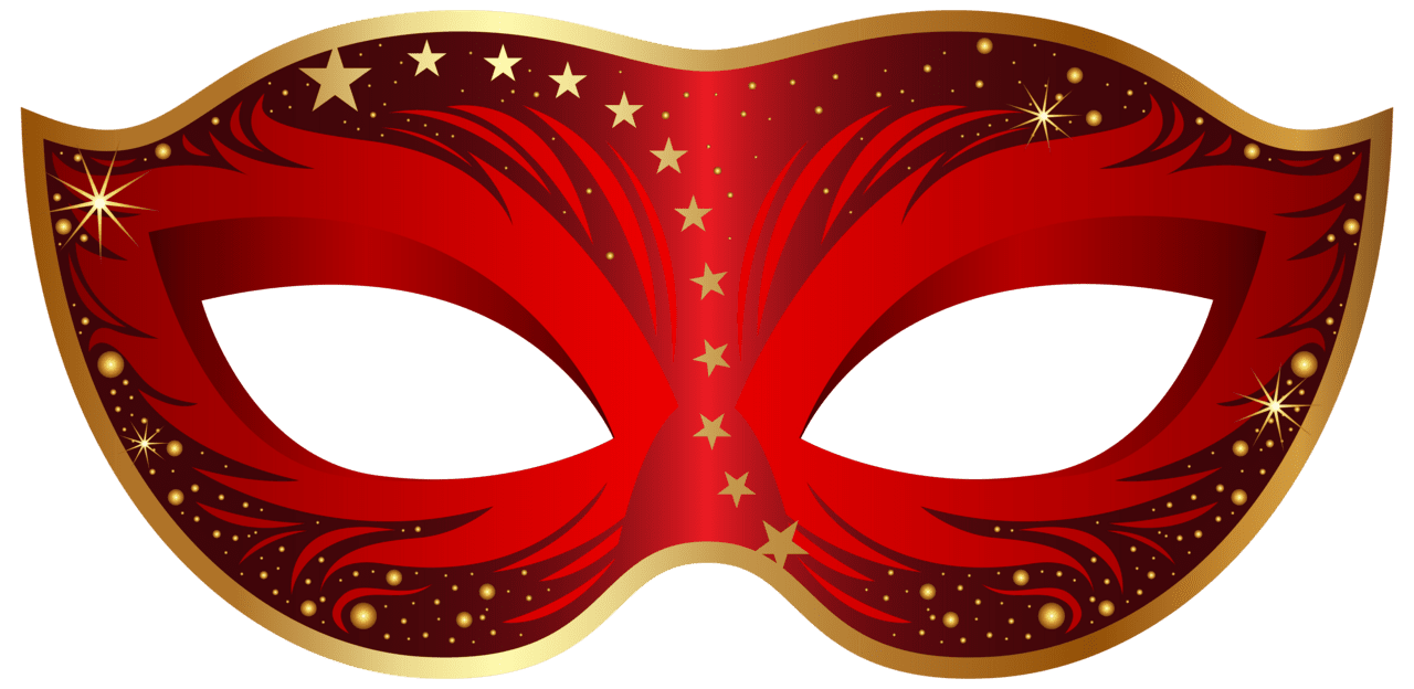 Mardi gras red carnival mask clipart image