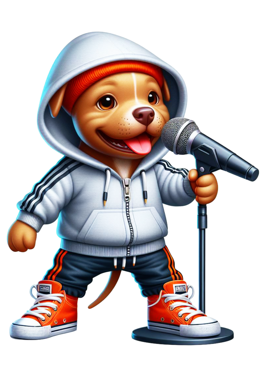 Singing cachorr ho cantando rap desenho ilustra clipart photo