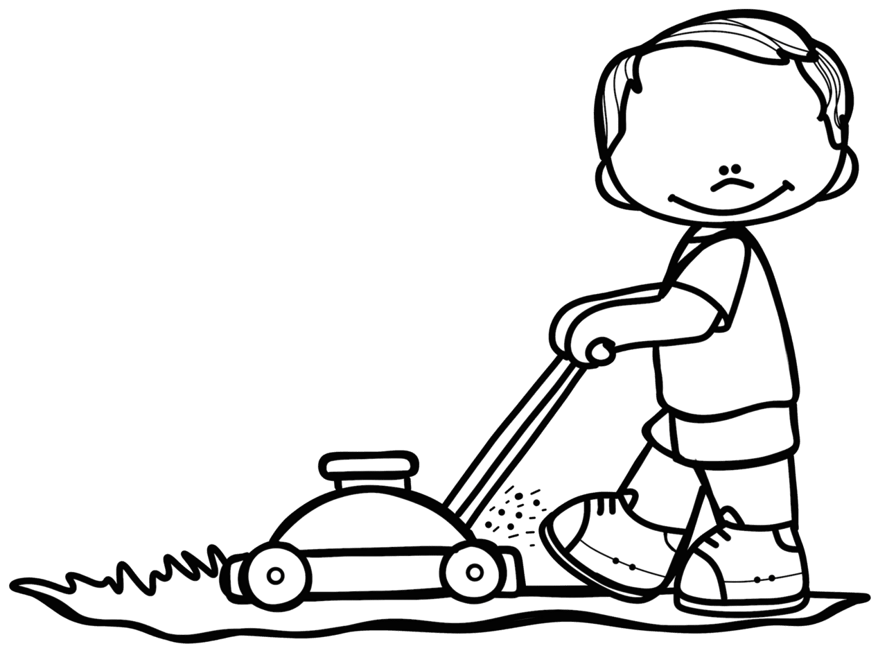 Lawn mower pin page clipart background