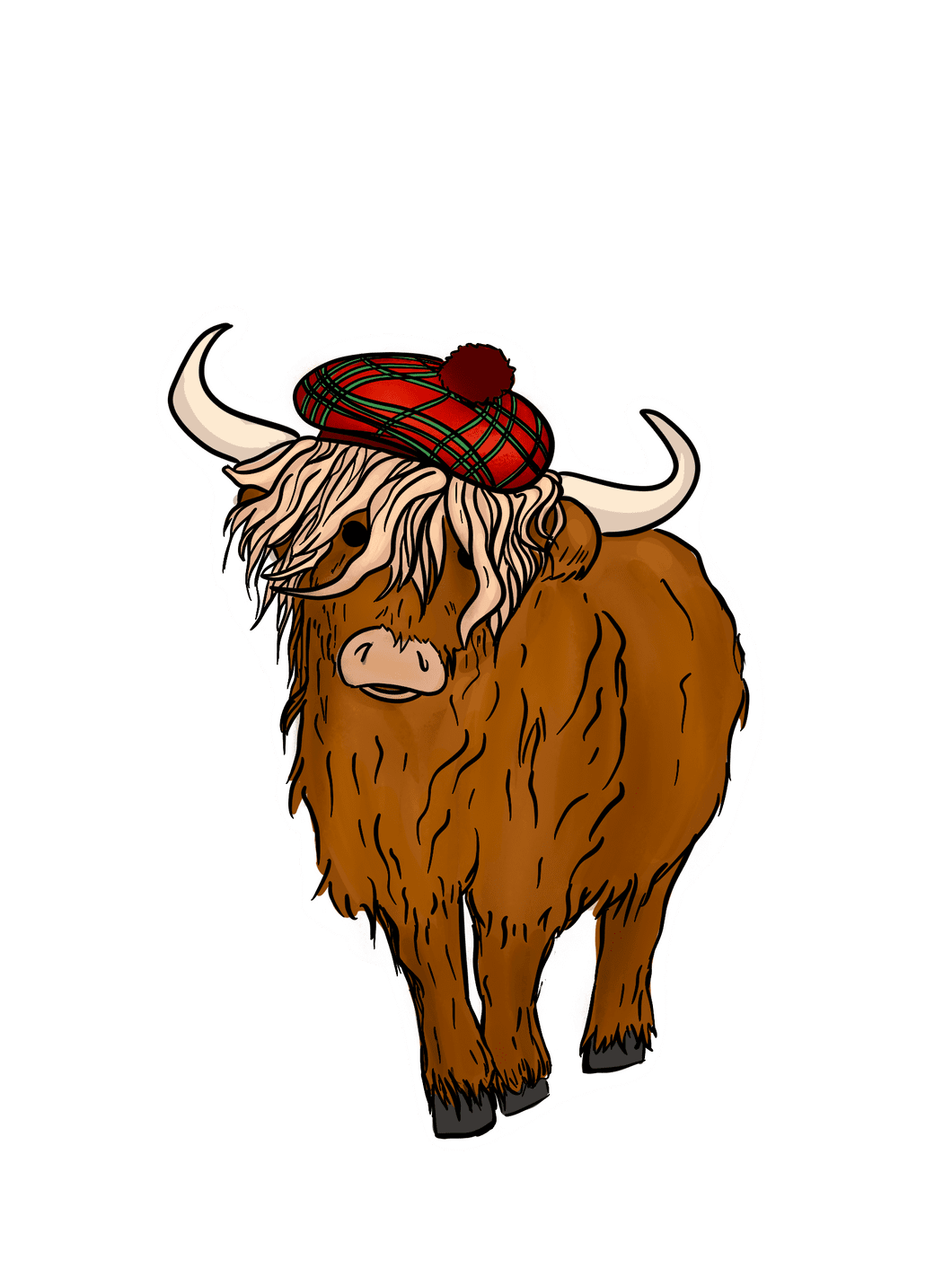 Highland cow sticker clipart clip art