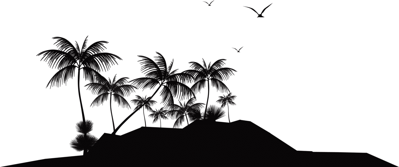 Tropical island silhouette clipart full size image