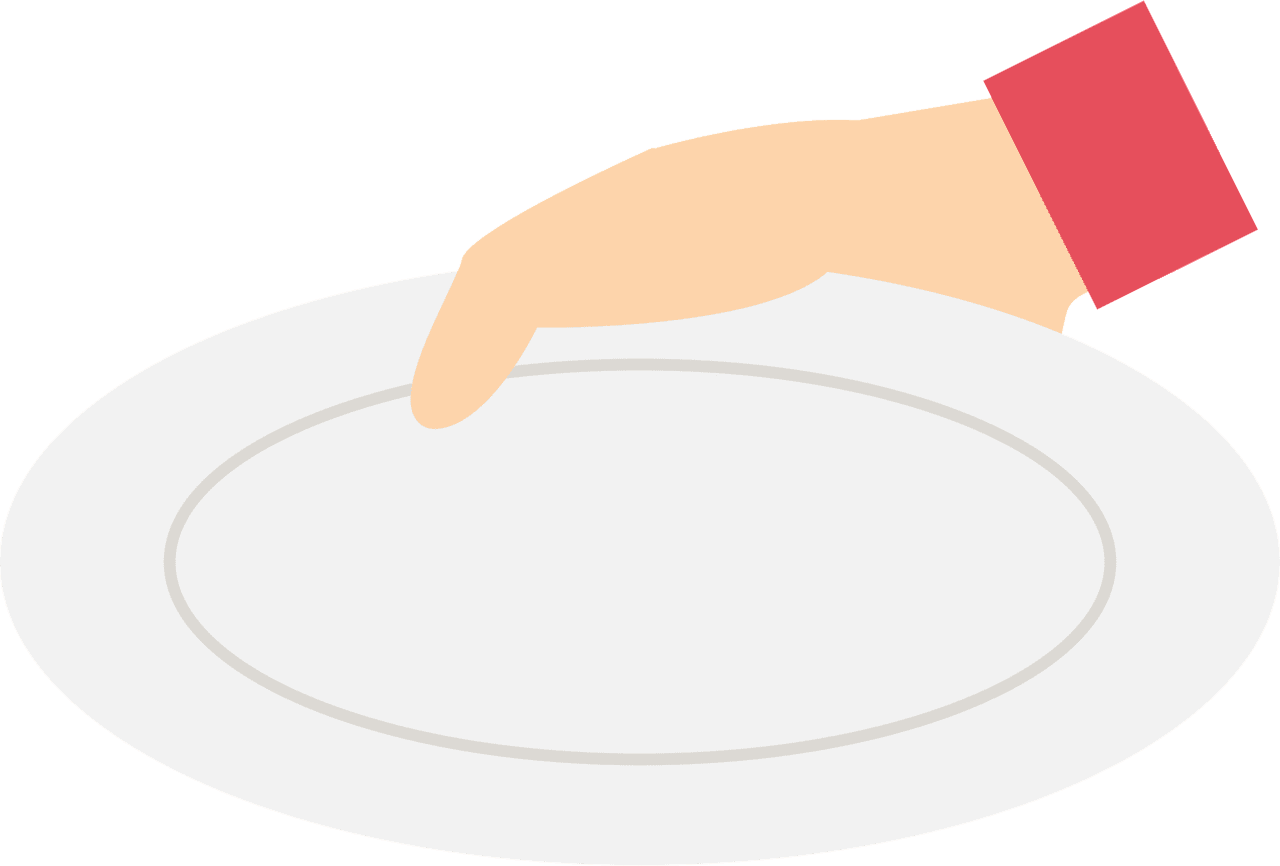 Hand holding plate vector clipart images