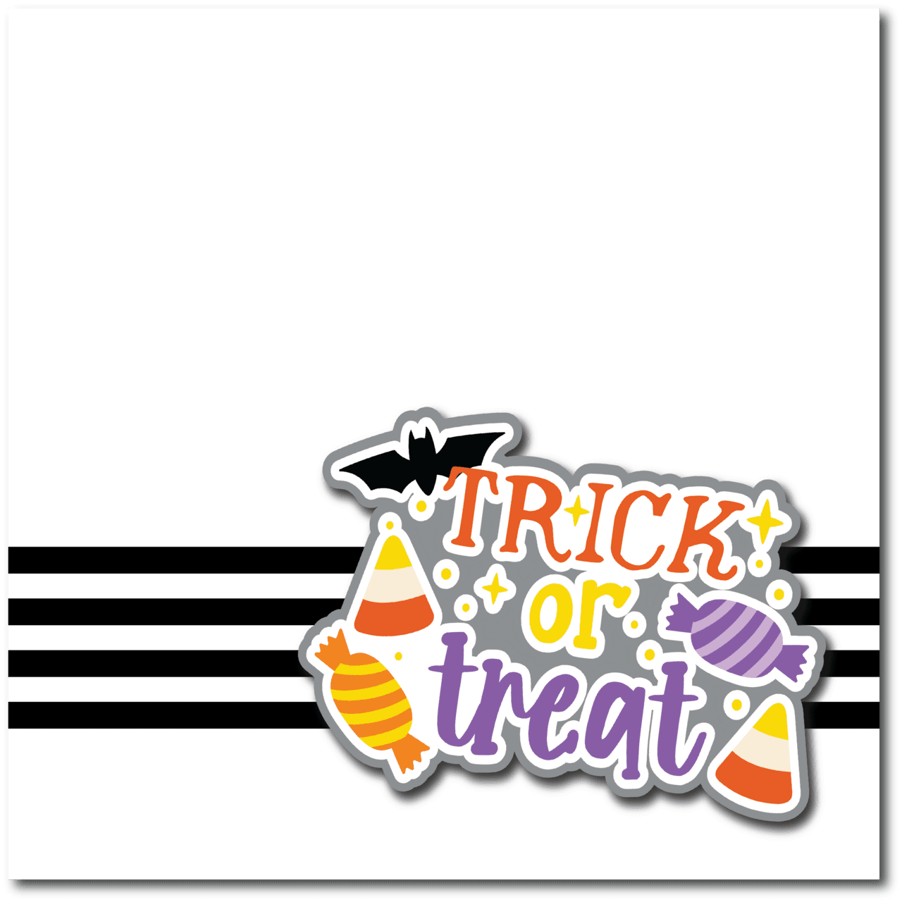 Trunk or treat trick pr ted premade scrapbook page layout clipart image