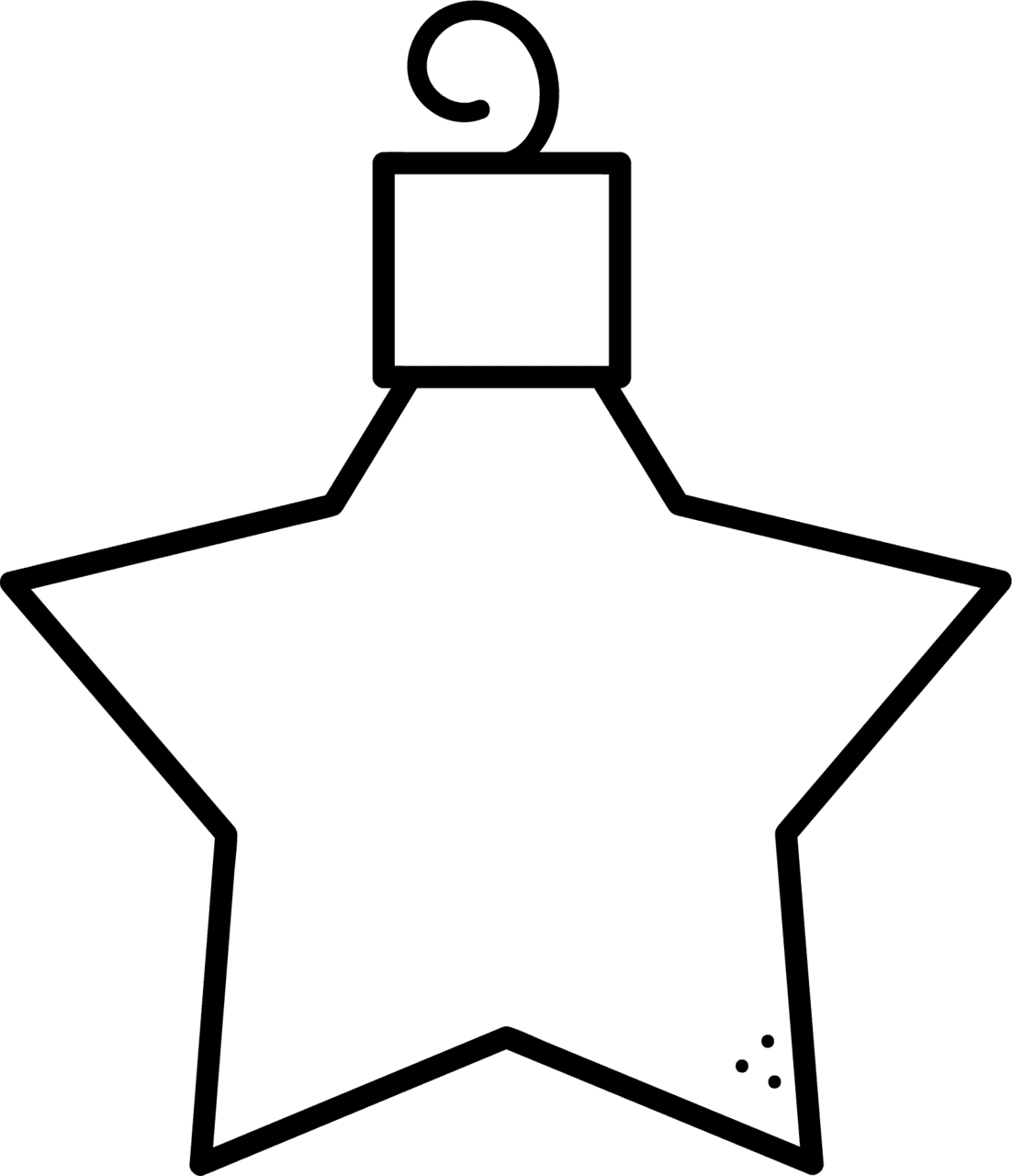 Star black and white draw for christmas crafts clipart logo