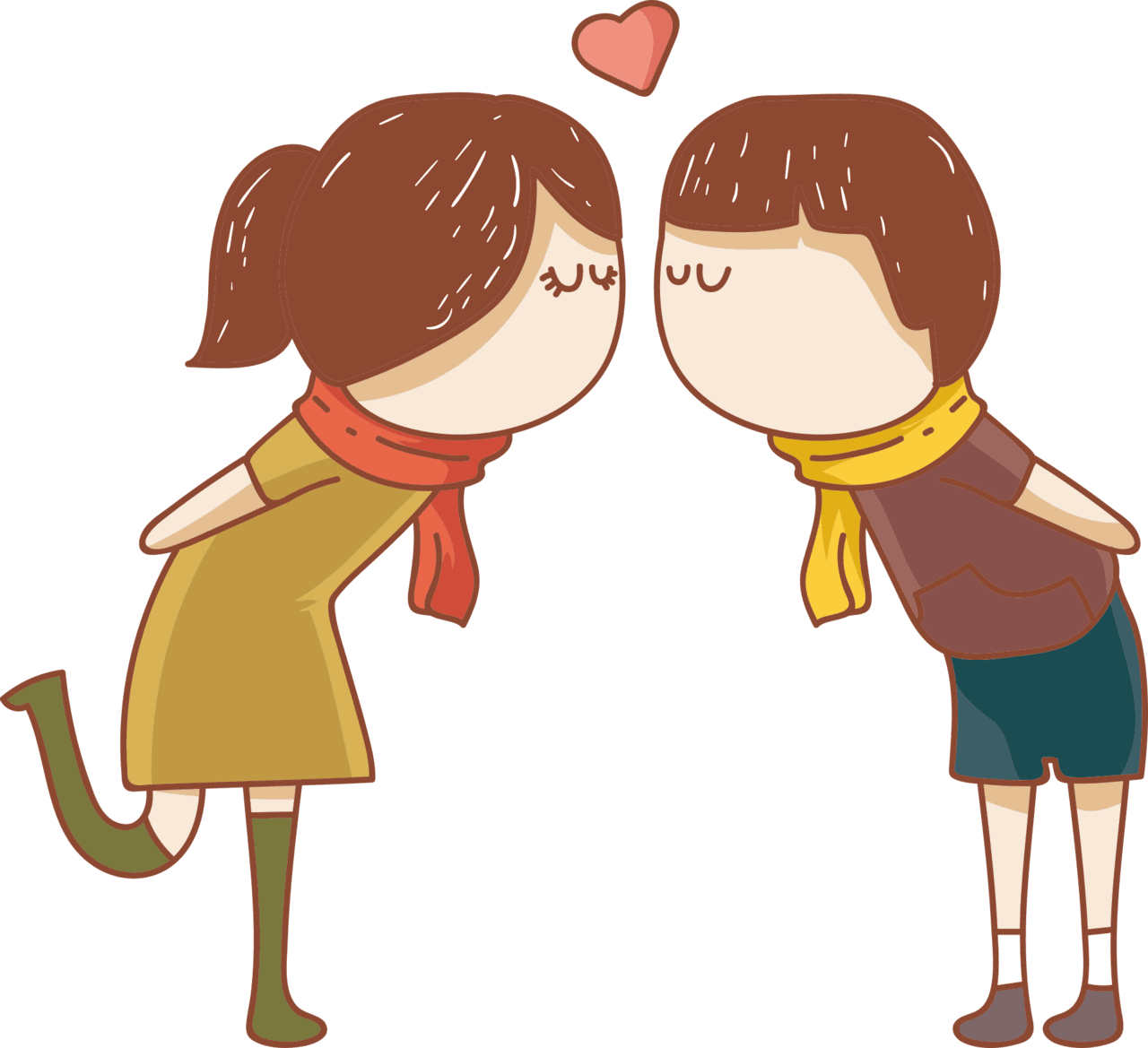 Kiss cartoon couple clipart photo