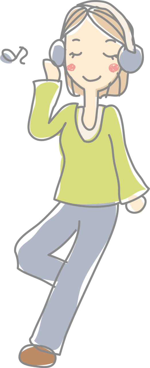 Person is listening to music vector clipart images