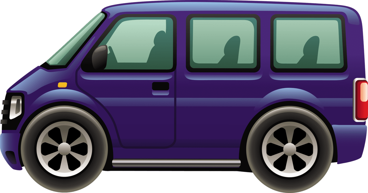 Cartoon passenger van clipart vehicle transparent