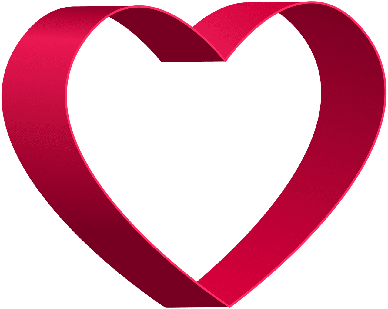 Red heart shape clipart image